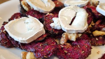 gebackene rote Bete mit Ziegenkäse