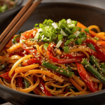 Asiatische Gemüsepfanne mit Konjaknudeln Canva KI