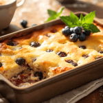 Quarkauflauf mit Heidelbeeren KI