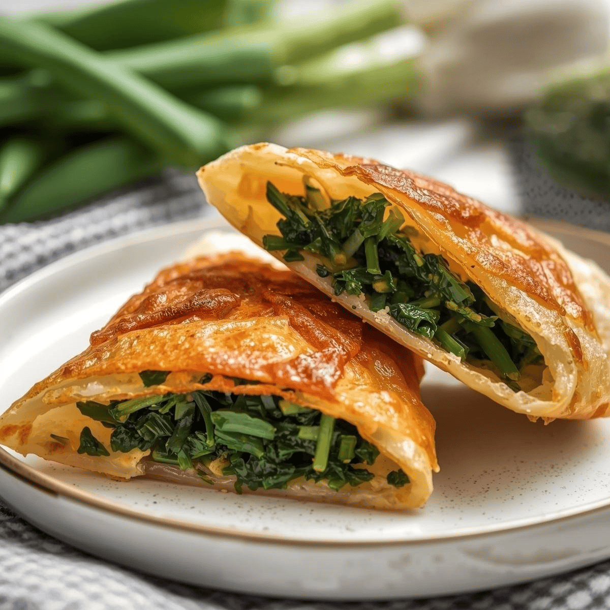 Bärlauch - Spinattaschen aus Reispapier