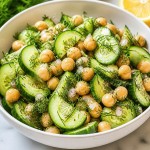 Gurken-Dill Salat mit Kichererbsen